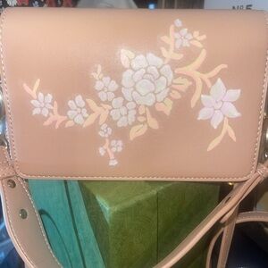 Madison West Vegan Leather Shoulder/Crossbody with floral design. NWOT